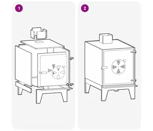 Kempinga Plīts Ar Skapi Melns 35X50X60 Cm Tērauds Vidaxl