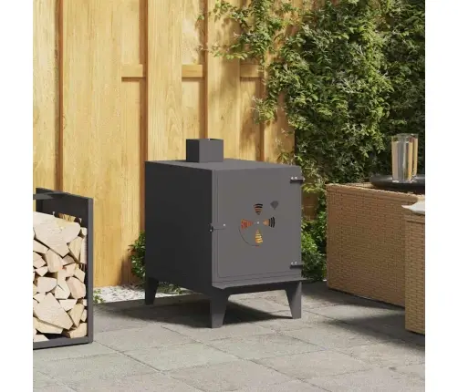 Kempinga Plīts Ar Skapi Melns 35X50X60 Cm Tērauds Vidaxl