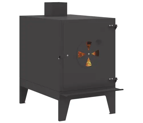 Kempinga Plīts Ar Skapi Melns 35X50X60 Cm Tērauds Vidaxl