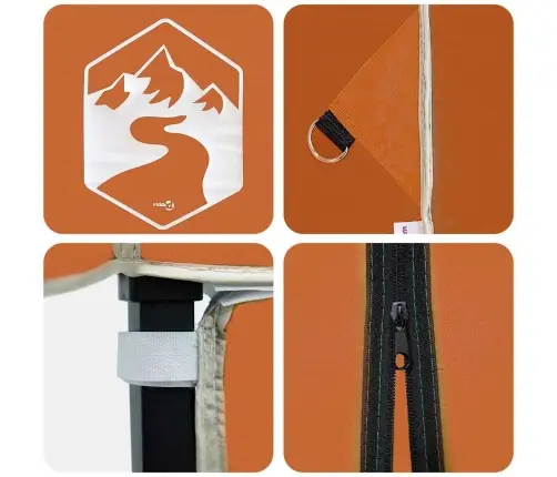 Kupolo Palapinė Oranžinė 194 X 194 X 251 Cm Audinys