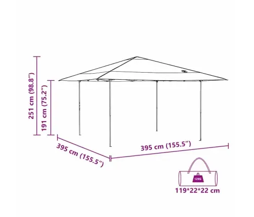 Katuse Telk Sinine 395 X 395 X 251 Cm Kangas