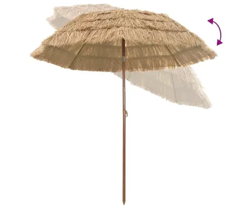 Pludmales Saulesparasols Brūna Ø 206 X 209.5 Cm Tērauds Vidaxl