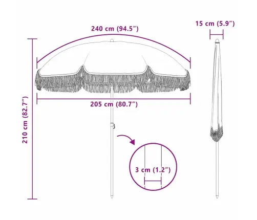 Päikesevari Kollane Ja Valge Ø 205 X 209 Cm Teras