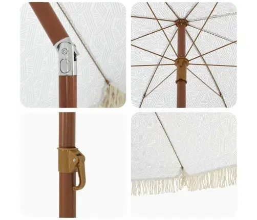 Paplūdimio Skėčius Pilka Ir Balta 205 X 205 X 210 Cm