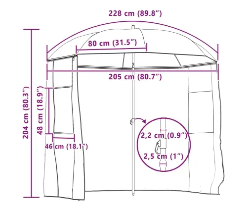 Kalapüügivarjund Kollane Armee 240 X 210 Cm Oxford Polüester