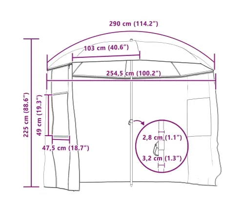 Žvejybos Skėtis Karinė Geltona 300 X 240 Cm