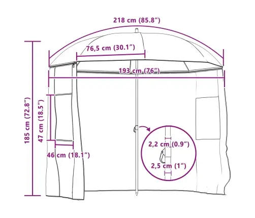 Makšķernieku Lietussargs Dzeltenā Armija 220 X 193 Cm Vidaxl