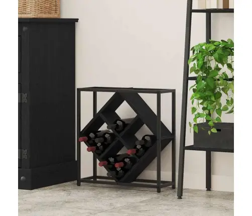 Vīna Plaukts Melna Ozola 51X18X52,5 Cm Inženierijas Koks Vidaxl