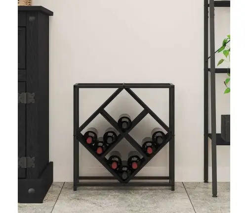 Vīna Plaukts Melna Ozola 51X18X52,5 Cm Inženierijas Koks Vidaxl