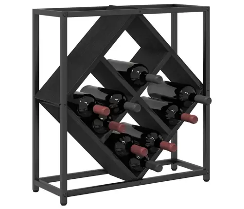 Vīna Plaukts Melna Ozola 51X18X52,5 Cm Inženierijas Koks Vidaxl