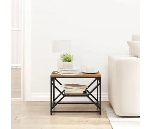 Kafijas Galdiņš Ar Plauktu No Veca Koka 51X50X40 Cm Inženieru Koks Vidaxl