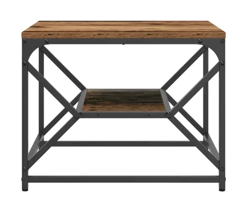 Kafijas Galdiņš Ar Plauktu No Veca Koka 51X50X40 Cm Inženieru Koks Vidaxl