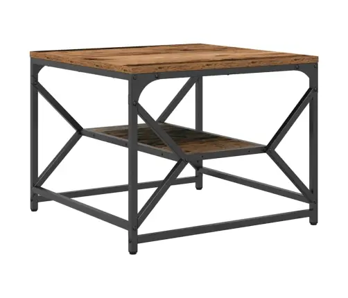 Kafijas Galdiņš Ar Plauktu No Veca Koka 51X50X40 Cm Inženieru Koks Vidaxl