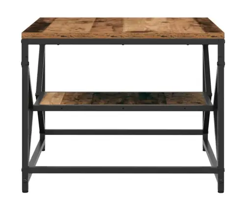 Kafijas Galdiņš Ar Plauktu No Veca Koka 51X50X40 Cm Inženieru Koks Vidaxl