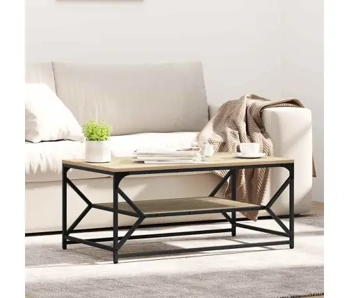 Kafijas Galdiņš Ar Plauktu Sonoma Ozols 90X50X40 Cm Inženierijas Koks Vidaxl