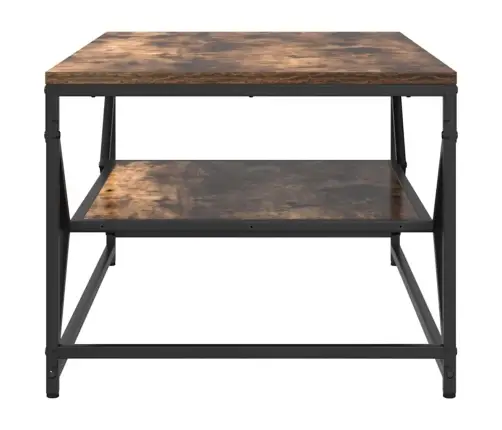 Kafijas Galdiņš Ar Plauktu Dūmota Ozola 90X50X40 Cm Skaidu Plātne Vidaxl