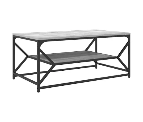 Kafijas Galdiņš Ar Plauktu Pelēks Sonoma 90X50X40 Cm Inženierijas Koks Vidaxl