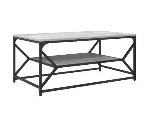Kafijas Galdiņš Ar Plauktu Pelēks Sonoma 90X50X40 Cm Inženierijas Koks Vidaxl