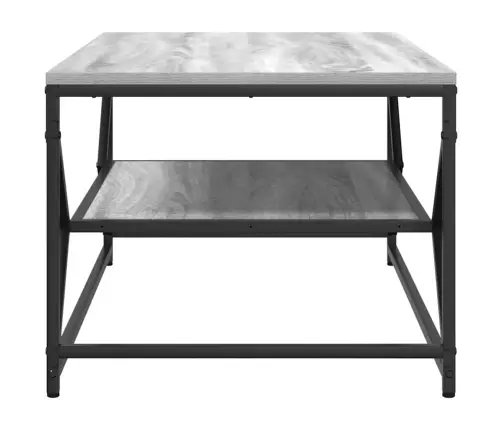 Kafijas Galdiņš Ar Plauktu Pelēks Sonoma 90X50X40 Cm Inženierijas Koks Vidaxl
