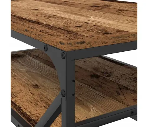 Kafijas Galdiņš Ar Plauktu No Veca Koka 90X50X40 Cm Vidaxl