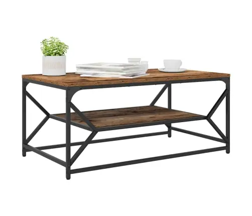 Kafijas Galdiņš Ar Plauktu No Veca Koka 90X50X40 Cm Vidaxl