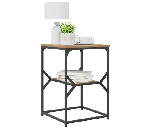 Külglaud Käsitöötamm 41 X 40 X 60 Cm Ehitustatud Puu Ja Teras