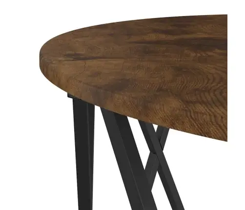 Kafijas Galdiņš Dūmotā Ozolkoka 80X80X42 Cm No Inženierijas Koka Vidaxl