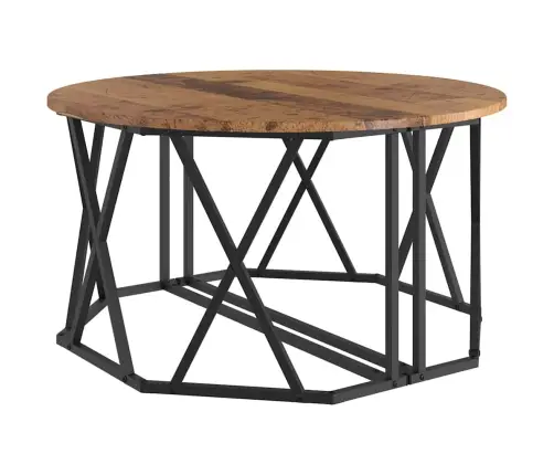 Kafijas Galdiņš No Veca Koka 80X80X42 Cm - Iekārtota Koksne Vidaxl