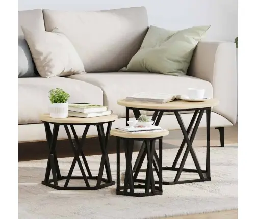 Pesitsus Külglaud 3 Pcs Sonoma Tamm 53 X 53 X 40 Cm