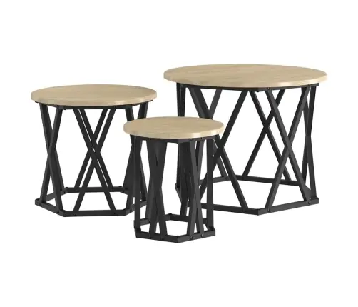 Pesitsus Külglaud 3 Pcs Sonoma Tamm 53 X 53 X 40 Cm