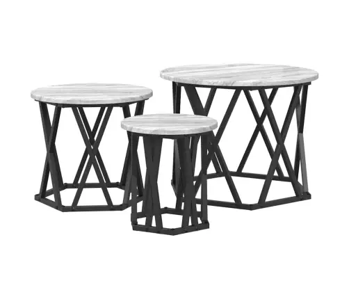 Nesting Sānu Galdi 3 Gab. Pelēks Sonoma Inženierijas Koks Vidaxl