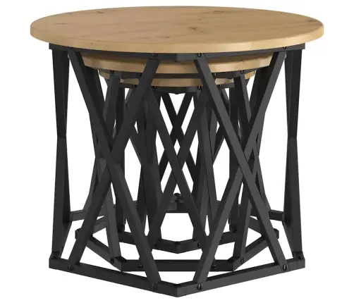 Rūpnieciskie Blakus Galdi 3 Gab Artisan Ozola Inženierijas Koks Vidaxl Rūpnieciskie Blakus Galdi 3 Gab Artisan Ozola Inženierijas Koks Vidaxl