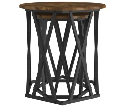 Blakus Galdiņi 2 Gabali Dūmots Ozols Inženierijas Koks Vidaxl