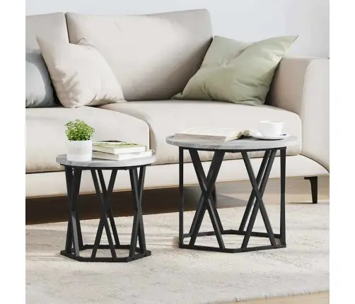 Blakus Galdiņi 2 Gab. Pelēka Sonoma Inženiertehniskā Koka Vidaxl Blakus Galdiņi 2 Gab. Pelēka Sonoma Inženiertehniskā Koka Vidaxl