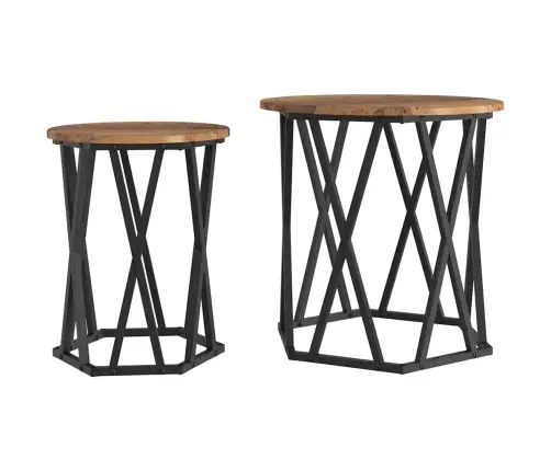 Blakus Galdiņi 2 Gab. Vecs Koks Pārstrādāts Koks Vidaxl