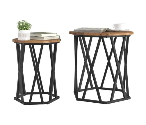 Blakus Galdiņi 2 Gab. Vecs Koks Pārstrādāts Koks Vidaxl