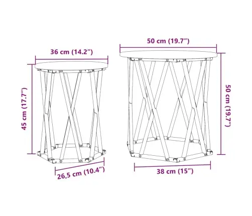 Blakus Galdiņi 2 Gab. Vecs Koks Pārstrādāts Koks Vidaxl