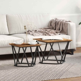 Sānu Galdiņu Komplekts 2 Pcs Pārstrādāts Koks 50 X 50 X 40 Cm Vidaxl