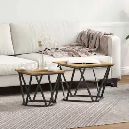 Sānu Galdiņu Komplekts 2 Pcs Amatnieku Ozola 50 X 50 X 40 Cm Vidaxl