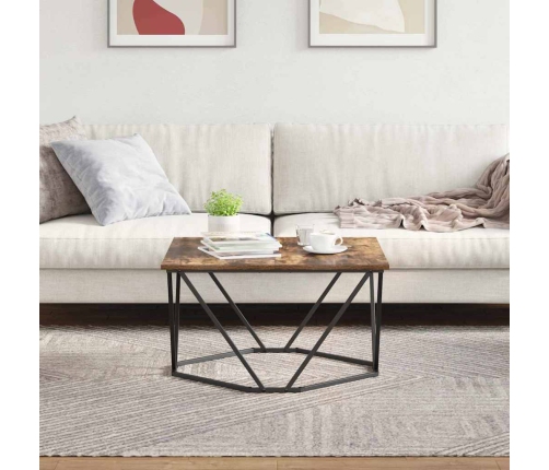 Kafijas Galdiņš Dūmots Ozols 80X80X45 Cm Inženierijas Koks Vidaxl