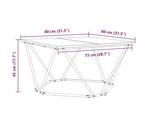 Kohvilaud Suitsutatud Tamm 80 X 80 X 45 Cm