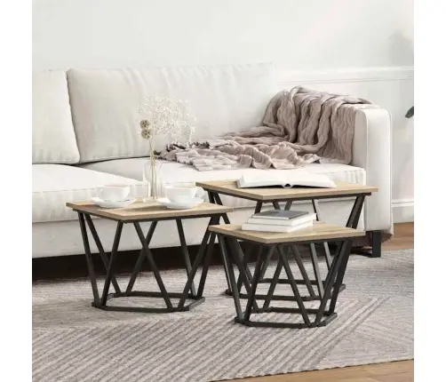 Kohvilaud 3 Pcs Sonoma Tamm 50 X 50 X 40 Cm
