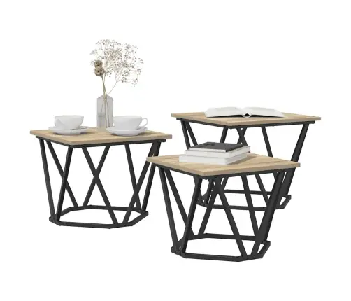 Kohvilaud 3 Pcs Sonoma Tamm 50 X 50 X 40 Cm