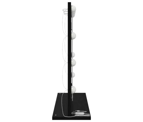 Spoguļa Ar Led Gaismām Melnais Ozols 60X55X18 Cm Vidaxl