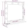 Spoguļa Ar Led Gaismām Melnais Ozols 60X55X18 Cm Vidaxl