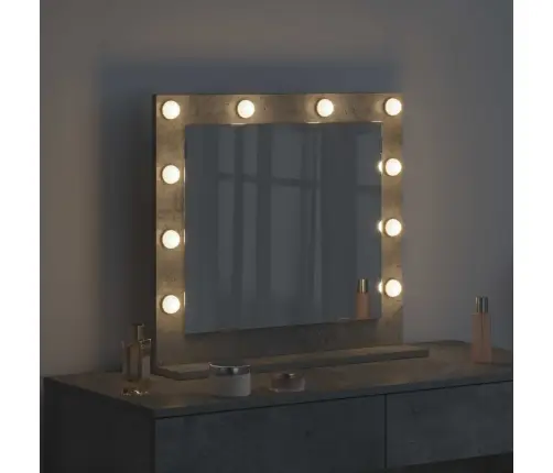 Tualettpeegel Ristkülik Peegliga Betoonhall 60 X 55 X 18 Cm