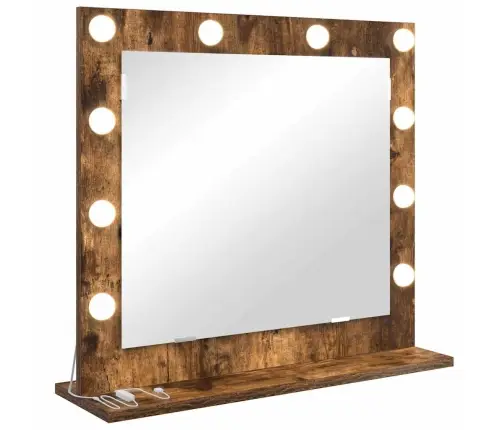 Tualettpeegel Peegliga Suitsetatud Tamm 60 X 55 X 18 Cm