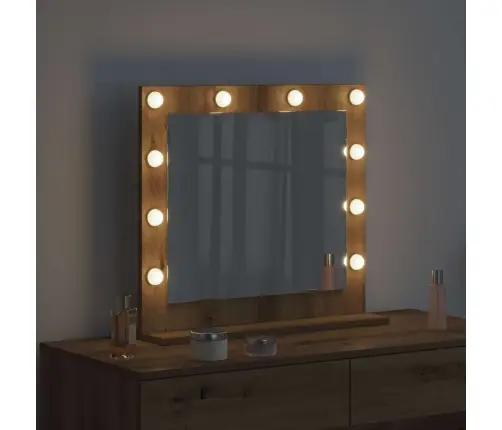 Spoguļi Ar Led Gaismām Pelēkā Sonoma 60X55X18 Cm Vidaxl