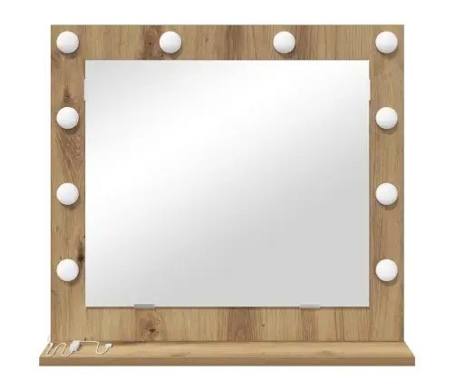 Spoguļi Ar Led Gaismām Pelēkā Sonoma 60X55X18 Cm Vidaxl