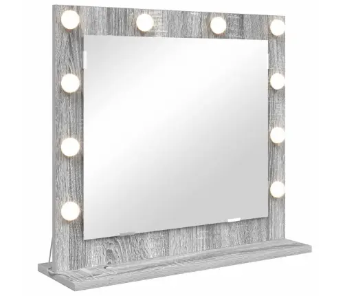 Spoguļi Ar Led Gaismām Pelēkā Sonoma 60X55X18 Cm Vidaxl